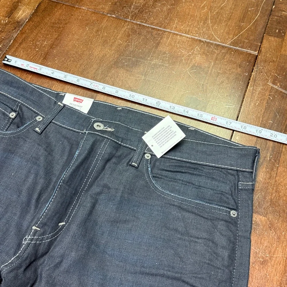 New Levi's 514 Slim Straight Jeans Mens 38x32 Dark Indigo Stretch Denim NWT